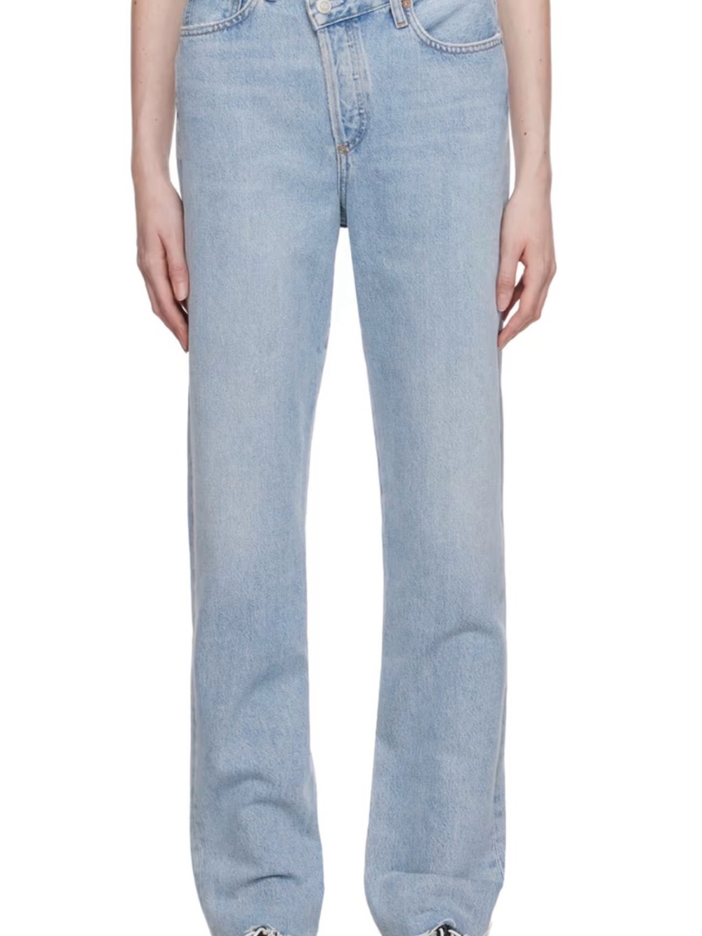Agolde Light Wash Criss Cross Straight-Leg Jeans